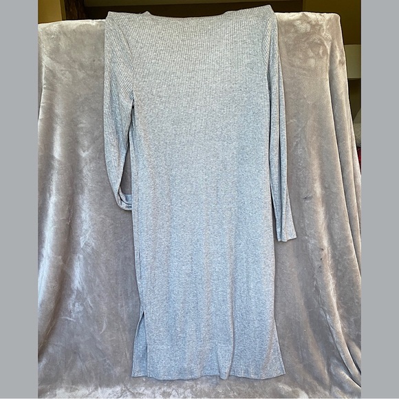 🎉Allison Joy by EVEREVE Ribbed Knit Duster Cardigan. Women’s Size LG, Grey - Picture 9 of 11